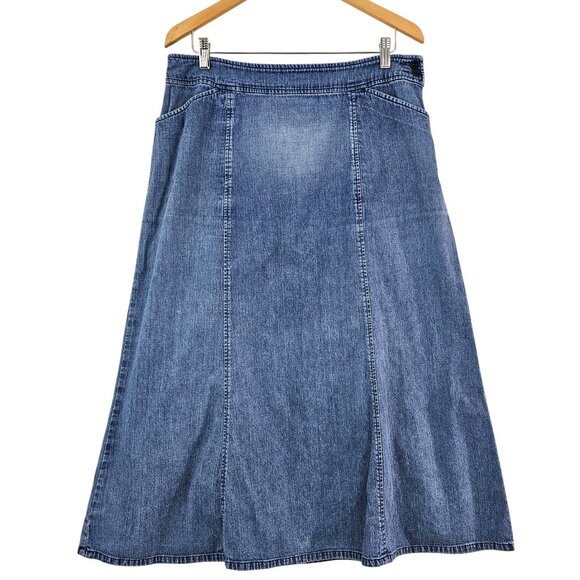 Pendleton Dresses & Skirts - VTG Pendleton Womens Sz 16 Denim Midi Skirt Blue Wash Y2K Western Modest Casual